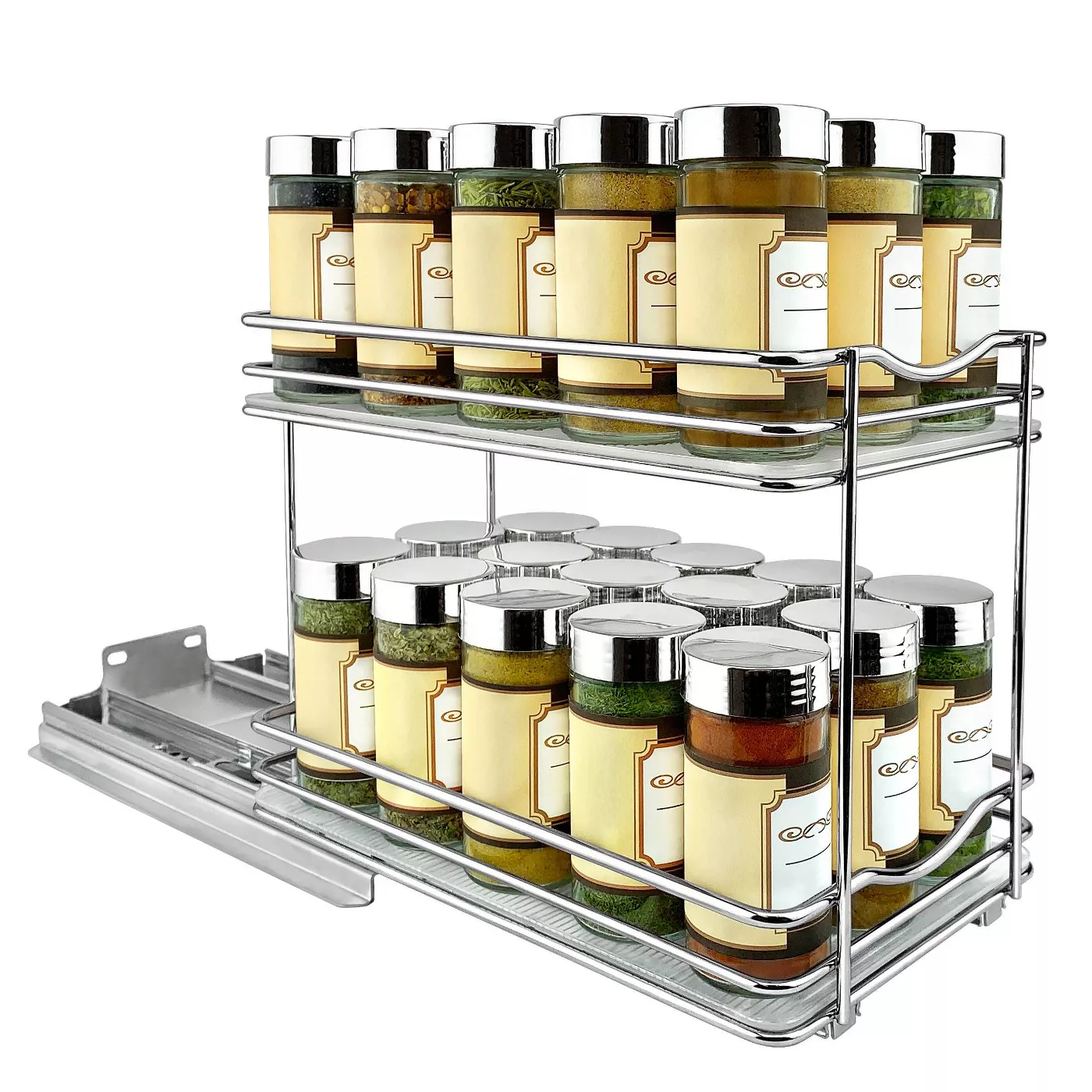 Lynk Professional Slide Out Double Spice Rack Upper Cabinet Organizer 6" Wide - image 1 of 8