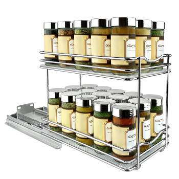 Lynk Professional Slide Out Double Spice Rack Upper Cabinet Organizer 6" Wide