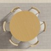 PexFix 52" Wood Round Dining Table Kitchen Table for 4-6 with Arc-Shaped Edge Top & Concave Cylinder Legs for Living/Dining Room Coffee Office Natural - 3 of 4