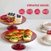 Amici Home Diamond Footed Glass Cake Stand, Round Vintage Style Cake Plate, Serving Platter for Cupcakes and Cookies, 10” D X 3.7” H - 3 of 4