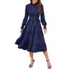 Coolmee Women Maxi Casual Dresses Spring Fall Fashion  Long Sleeve Ruffle Tiered Print Elegant Long Dress S Black - 2 of 4