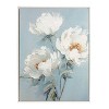 Kate & Laurel All Things Decor 31.5"x41.5" Sylvie Beaded White Peonies on Ocean Blue Framed Canvas by The Creative Bunch Studio White - 2 of 4