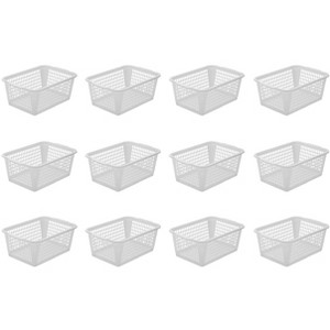 YBM HOME Plastic Perforated Storage Basket Bin Office Drawer, Shelf Desktop CountertopTray Organizer 32-1184, Pack of 12 - 1 of 4