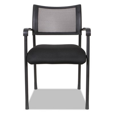 Black Mesh Reception Stacking Chair with Metal Frame