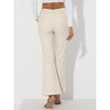 INSPIRE CHIC Women's High Waist Bottom Flared Faux Leather Pants With Pockets - 3 of 4