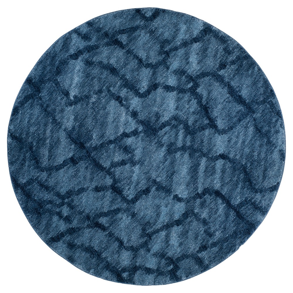 Altair Area Rug - Blue / Dark Blue (8' X 8' Round) - Safavieh