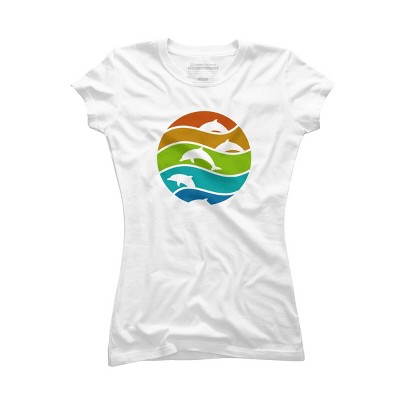 Junior's Design By Humans dolphin art By hkartist T-Shirt