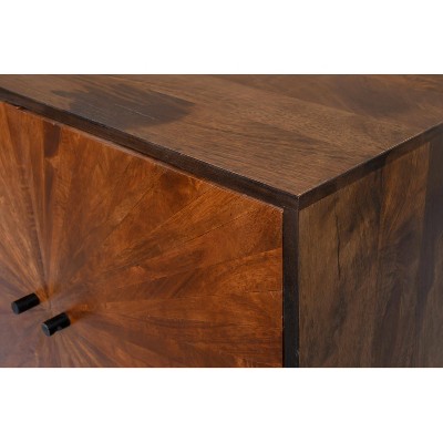 Sunburst Warm Brown Mango Wood 68" Sideboard Buffet Cabinet