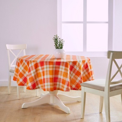 Solino Home Fall Buffalo Check Linen Round Tablecloth
