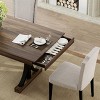 71" Dining Table for 6–8 with 2 Drawers, Double C-Shaped Pedestal Base & Large Wooden Rectangular Tabletop - 4 of 4