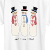 Women's - Instant Message - Joyful Merry Blessed Christmas Snowmen Short Sleeve Graphic T-Shirt - 2 of 4