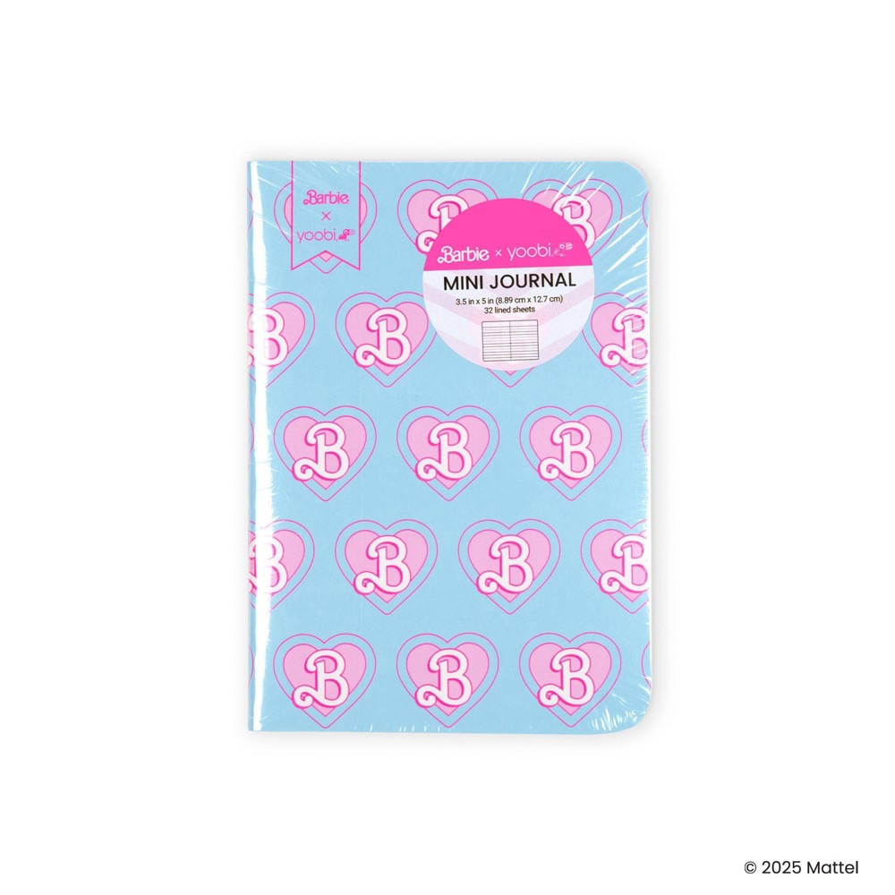 Yoobi Barbie Journal 3.5"x5" Mini Blue Barbie B Logo