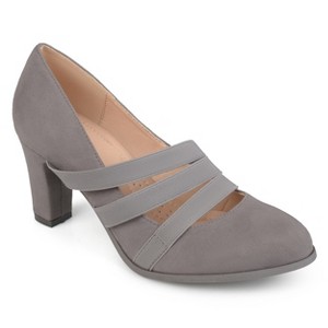 Journee Collection Women's Loren Comfort Insole Medium and Wide Width Round Toe Mid Block Heel Pumps - 1 of 4