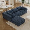 Dewdrop Blue&White Cloud Sofa, Corduroy Fabric Deep Seat Couch with Removable Cushion, No Assembly Needed - 3 of 4