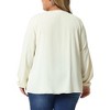 Agnes Orinda Women's Plus Size Work Dressy Casual Pleated V Neck Long Sleeve Blouses - 4 of 4