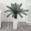 Nearly Natural 40-in Cycas Artificial Tree in White Tower Planter UV Resistant (Indoor/Outdoor) - 3 of 3