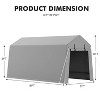 GustoWave 7X15 Ft Outdoor Storage Shed, Portable Garage Tent, Carport Canopy for Motorcycle - 4 of 4