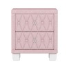 PAGED Upholstered Night Stand Modern Wooden Nightstand with 3 Storage Drawers and Marble Stickers Tabletop for Bedroom - 4 of 4