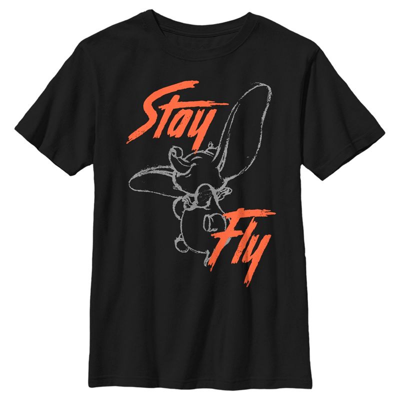 Boy's Dumbo Stay Fly Sketch T-Shirt, 1 of 6