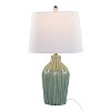 LumiSource Rockwell 23" Accent Lamps: Set of 2, Sage Crackle, Polished Nickel, White Linen Shade - 3 of 4