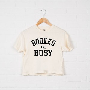 Simply Sage Market Women's Booked and Busy Short Sleeve Relaxed Fit Cropped Tee - 1 of 4
