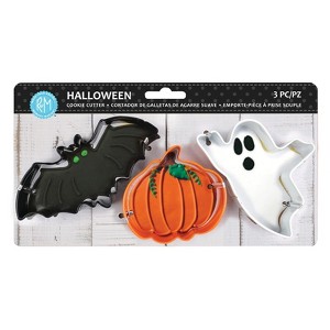 R&M International Halloween 3 Piece Cookie Cutter Set with Bat, Pumpkin, and Ghost, Polyresin Coated - 1 of 3