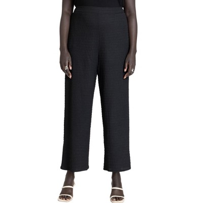 ELOQUII Women's Plus Size Textured Wide Leg Pant