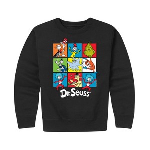 Boys' - Dr. Seuss - Character Grid Graphic Long Sleeve Fleece Sweatshirt - 1 of 4