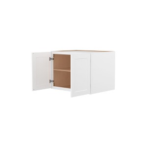 HOMLUX Easy-DIY 36 in W x 24 in D in Shaker White Ready to Assemble Wall Refrigerator Kitchen Cabinet with 2 Doors - 1 of 4