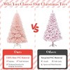 Pink Artificial Christmas Tree Hinged Full Fir Tree with  Metal Stand - 3 of 4
