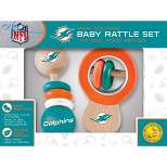 Baby Fanatic Wood Rattle 2 Pack - NFL Miami Dolphins Baby Toy Set
