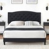 WhizMax Queen Bed Frame, Adjustable Button-Tufted Headboard, Upholstered, Strong Slat Support, No Box Spring, Easy Assembly, Black - 3 of 4