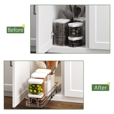 HomLux Pull Out Cabinet Organizer and Storage 5.5in W x 21.5in D Slide Out Shelves for Kitchen Cabinets — фото 7