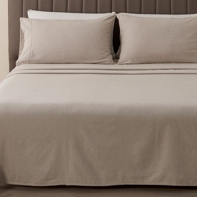 Cotton Blend Heathered Solid Flannel Sheet Set - Great Bay Home (twin ...