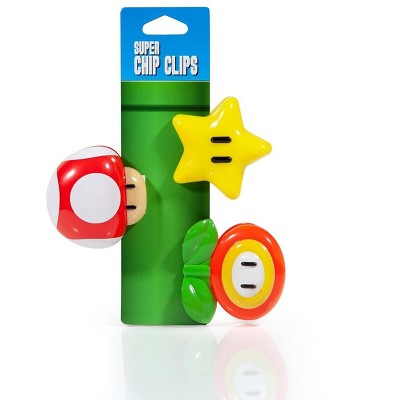 Nerd Block Super Mario Bros. Collectible Power-Ups Magnet Chip Clips | Set Of 3