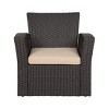 WestinTrends 4 Piece Conversation Outdoor Patio Sofa Set with Square Fire Pit Table - 4 of 4