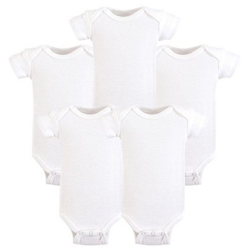 Hudson Baby Cotton Preemie Bodysuits 5-pack, White, Preemie - image 1 of 1