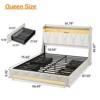 Upholstered Platform Bed Frame with Headboard, 4 Dustproof Storage Drawers & LED Lights - 2 of 4