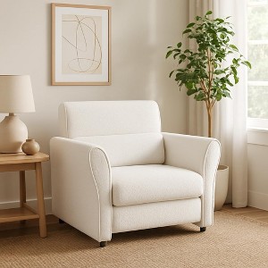 GustoWave Modern Accent Chair, Upholstered Reading Armchair, Boucle Chair, Mid-Century Lounge Comfy Single Sofa - 1 of 4