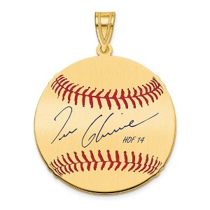 Black Bow Jewelry 14K Gold Plated Tom Glavine Signature MD Enamel Baseball Pendant - 1 of 4