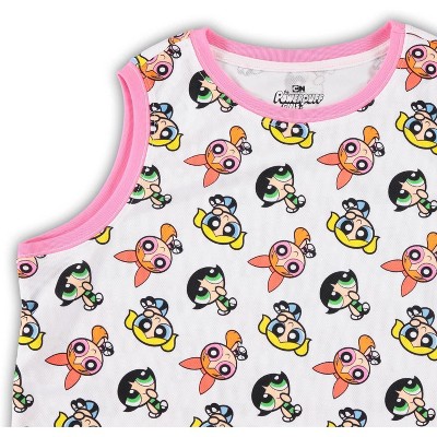 The Powerpuff Girls Ladies Powerpuff Girls Classic Shirt - Powerpuff Mesh Tank Top - Blossom Bubble and Buttercup Tank (White Pink, Large) — фото 4