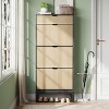 Shoe Storage Cabinet with 3 Flip Drawers, Entryway Cabinet with Adjustable Shelves , Space-Saving Narrow Shoe Rack for Entryway, Hallway - 3 of 4