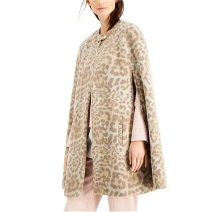 I.N.C International Concepts Womens Cheetah Print Cape Jacket, Brown, Large - 1 of 1