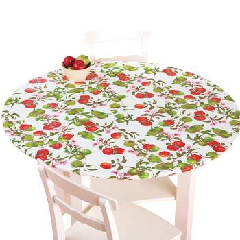 Collections Etc Collections Etc. Patterned Fitted Table Cover with Soft Flannel Backing and Durable Wipe-Clean Vinyl Construction