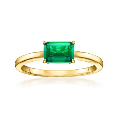 Pure Collection by Ross-Simons 0.60 Carat Lab-Grown Emerald Ring in 18kt Gold Vermeil