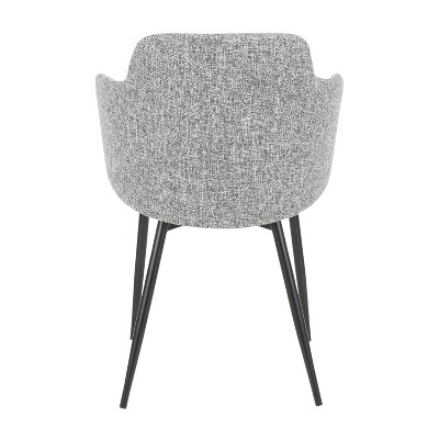 High-Back Boyne Chair with Upholstered Bucket Seat and Black Metal Legs