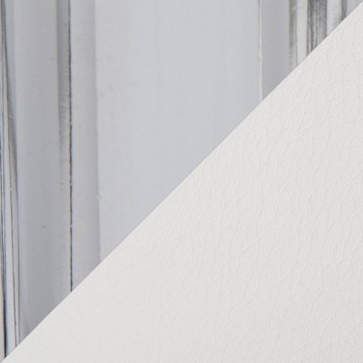 Set of 2 White Faux Leather and Chrome Dining Chairs