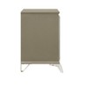 Vynxaria Modern 2-Drawer Nightstand - Silver, Wood Construction, Mirrored Accent Handles, Spacious Storage, Bedroom Furniture - 4 of 4