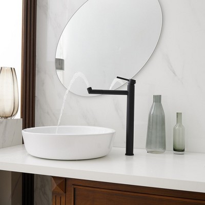Matte Black Single Handle Vessel Sink Faucet