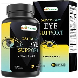 Best Naturals Day-to-Day Eye Support with Lutein, Zeaxanthin, Bilberry Extract, Astaxanthin, Lycopene, Carrot Powder 90 Veg Capsules - 1 of 4